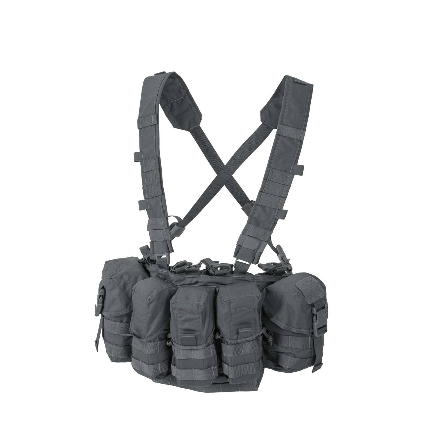 Chest Rig GUARDIAN Cordura Verde, pechera táctica con varias bolsas portacargadores y fundas universales