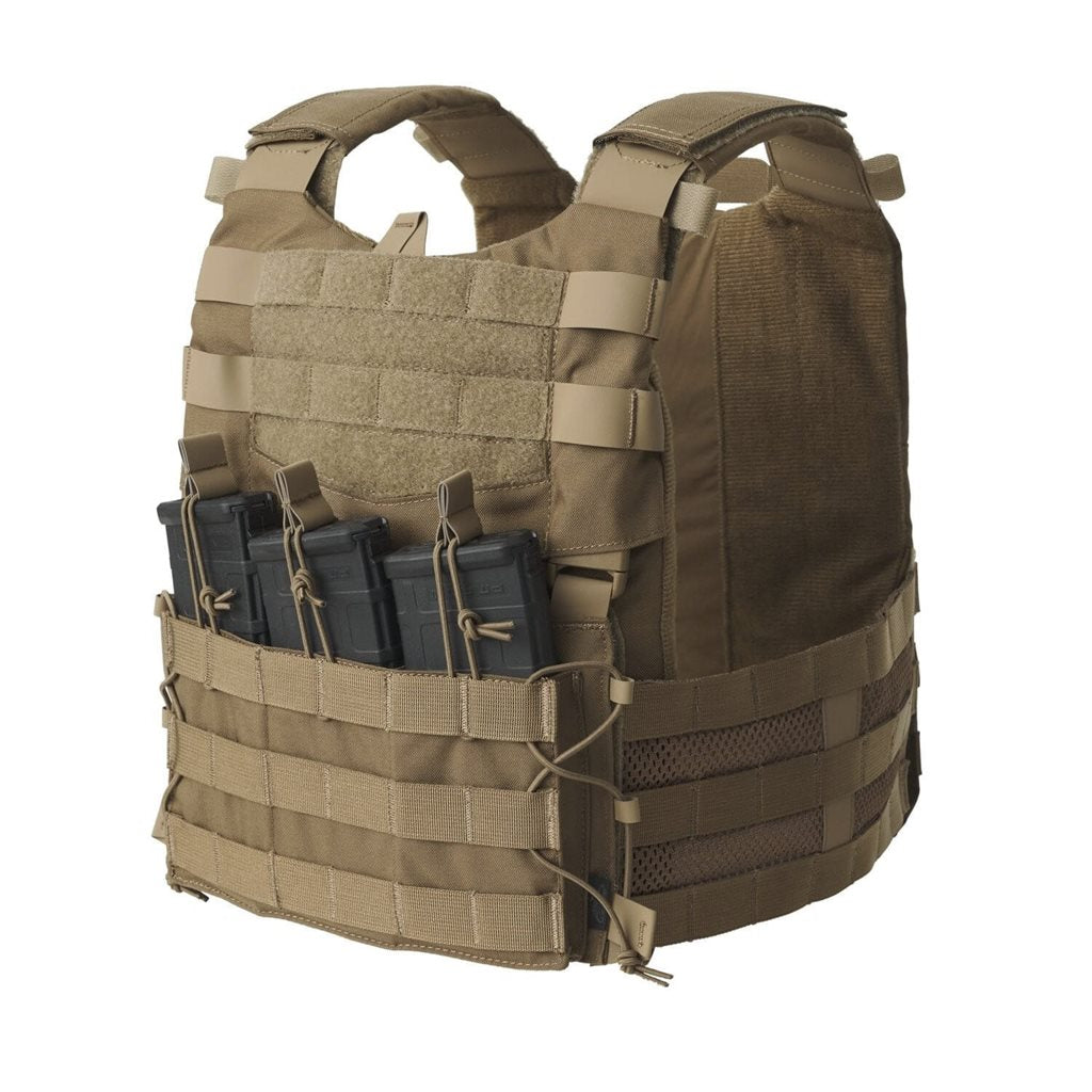 Portaplacas GUARDIAN Military Set color Coyote con plataforma frontal y triple portacargadores
