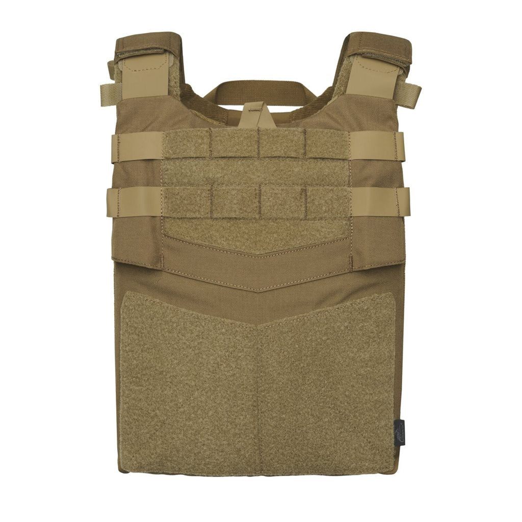Vista frontal del chaleco portaplacas GUARDIAN negro en Cordura nylon