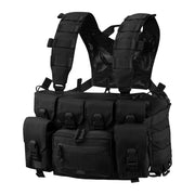 Pechera Chest Rig Guardian Recce negra, plataforma táctica de Cordura 235 g/m²