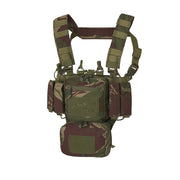 Chaleco táctico MINI RIG® en vista frontal con fundas, bolsillos y sistema PALS/MOLLE