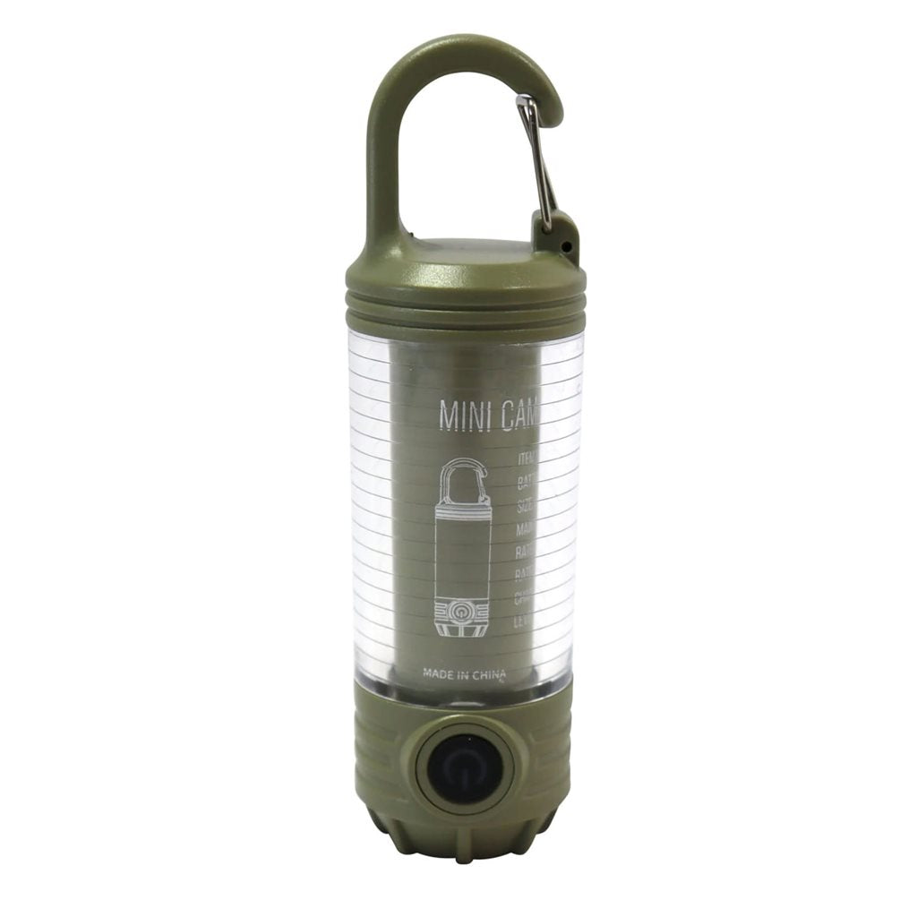 Lámpara de bolsillo recargable KO-0127 con mosquetón, luces blanca, amarilla y roja