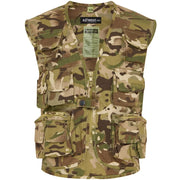 Chaleco táctico infantil camuflaje BTP con 11 bolsillos, tejido rip-stop