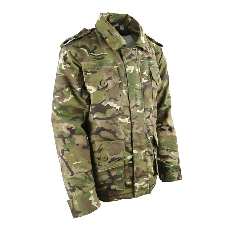 Chaqueta infantil acolchada camuflaje 65% algodon 35% poliester rip-stop con cremallera