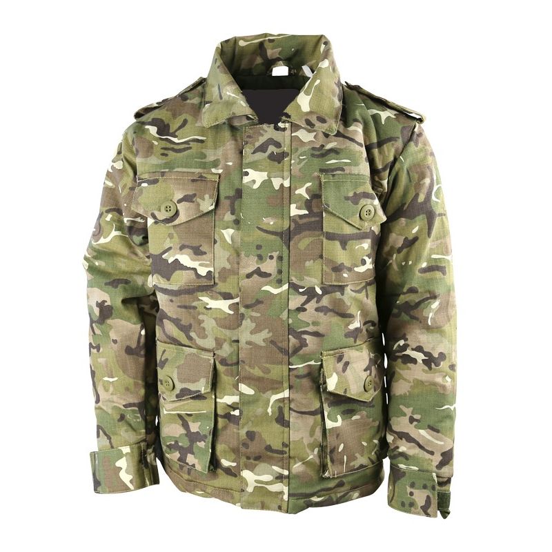 Chaqueta infantil acolchada camuflaje 65% algodon 35% poliester rip-stop con cremallera