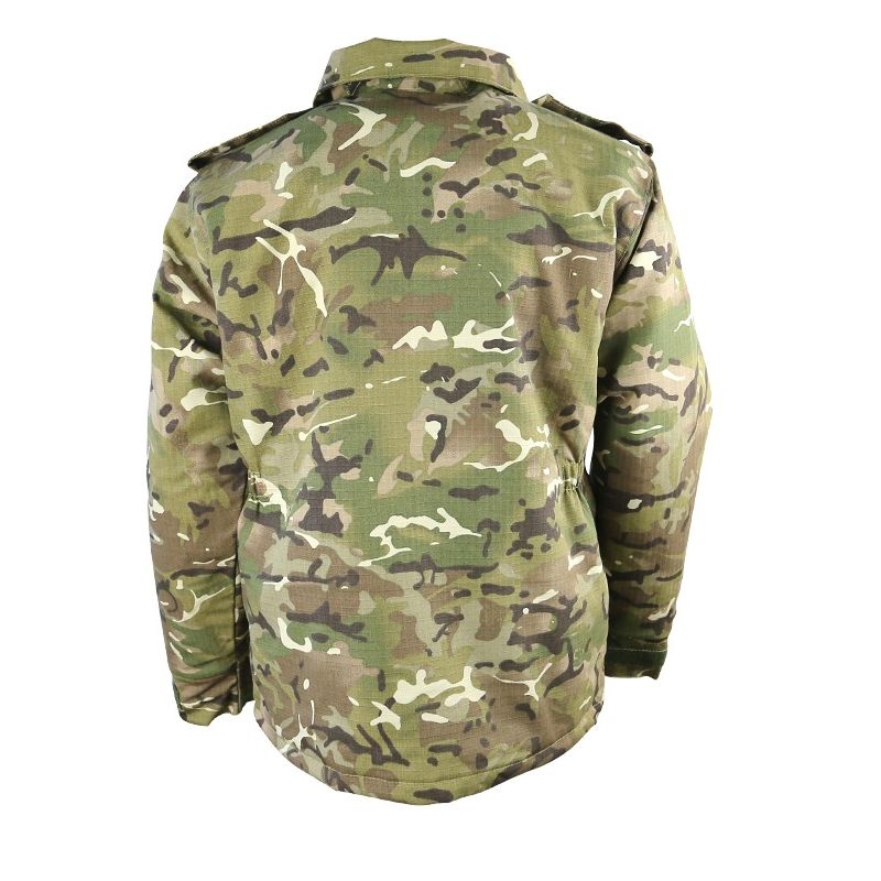 Chaqueta infantil acolchada camuflaje 65% algodon 35% poliester rip-stop con cremallera
