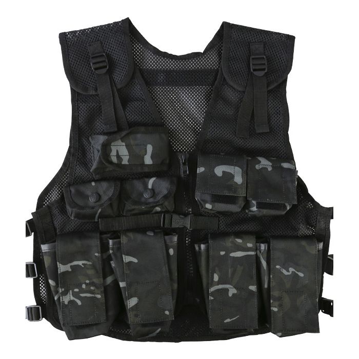 Chaleco táctico infantil ASSAULT 1000D Cordura, talla universal, 9 bolsillos
