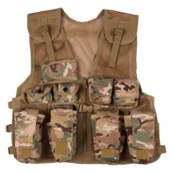 Chaleco táctico infantil ASSAULT 1000D Cordura, talla universal, 9 bolsillos