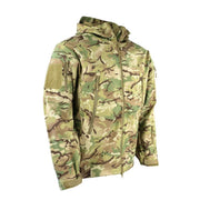 Chaqueta softshell Tactical Patriot camuflaje, vista frontal con capucha y bolsillos con cremallera