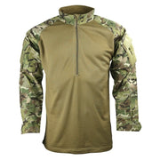 Camisa táctica UBACS FLEECE en rip-stop con mangas raglán, bolsillos en hombros y refuerzos en codos y hombros