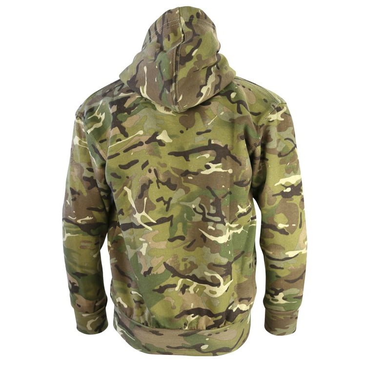 Sudadera infantil camuflaje con capucha y cremallera, dos bolsillos