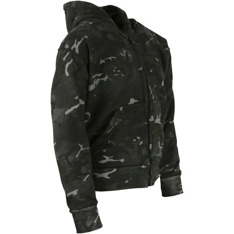 Sudadera infantil camuflaje con capucha y cremallera y dos bolsillos frontales