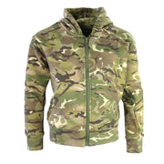 Sudadera infantil camuflaje con capucha y cremallera, dos bolsillos