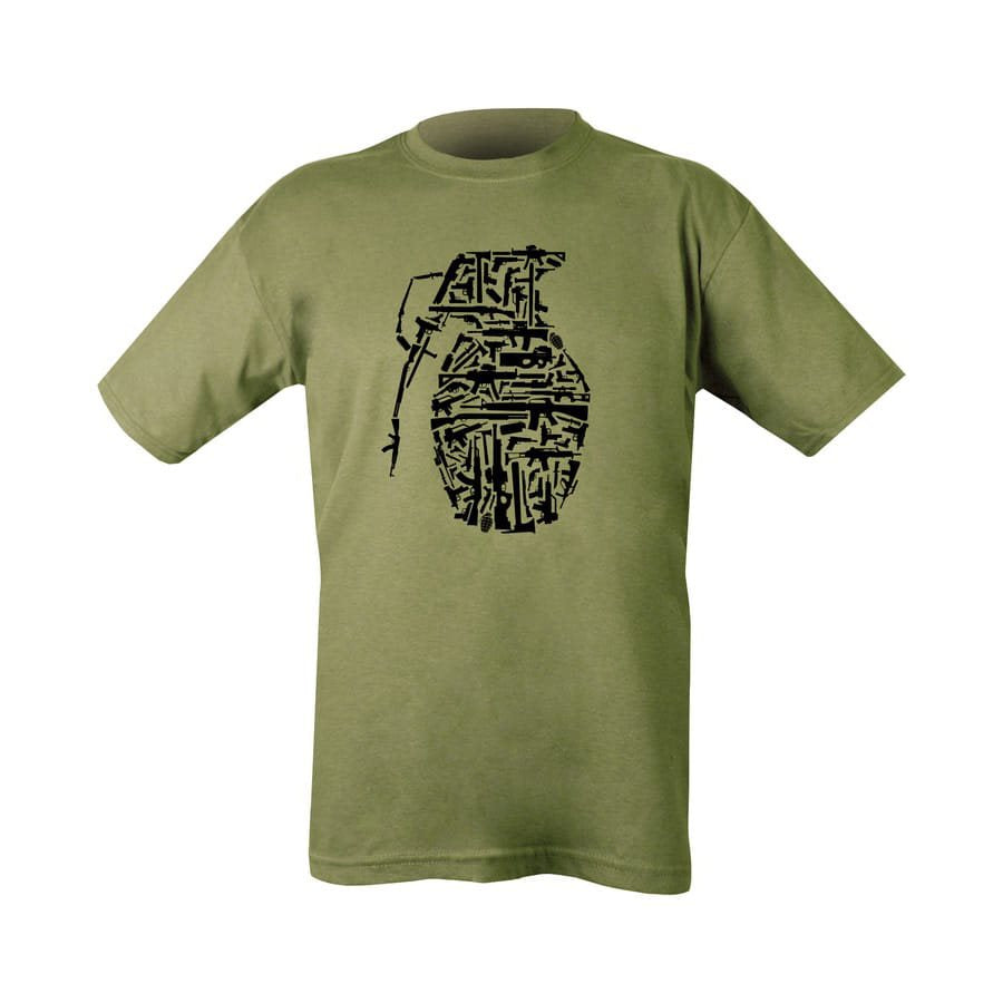 Camiseta verde con motivo de granada KO-1244