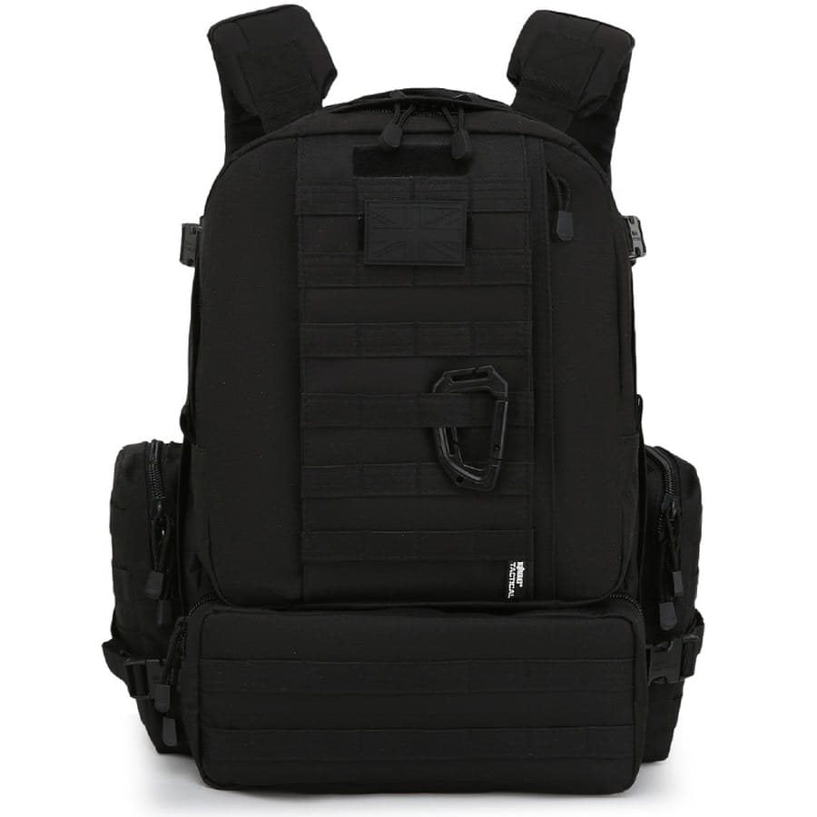 Mochila táctica VIKING Patrol Pack 60 L negra con sistema MOLLE y respaldo acolchado