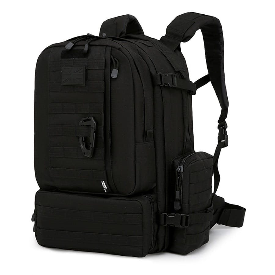 Mochila táctica VIKING Patrol Pack 60 L negra con sistema MOLLE y respaldo acolchado