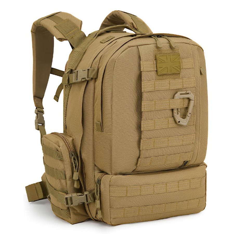 Mochila táctica VIKING Patrol Pack 60 L negra con sistema MOLLE y respaldo acolchado