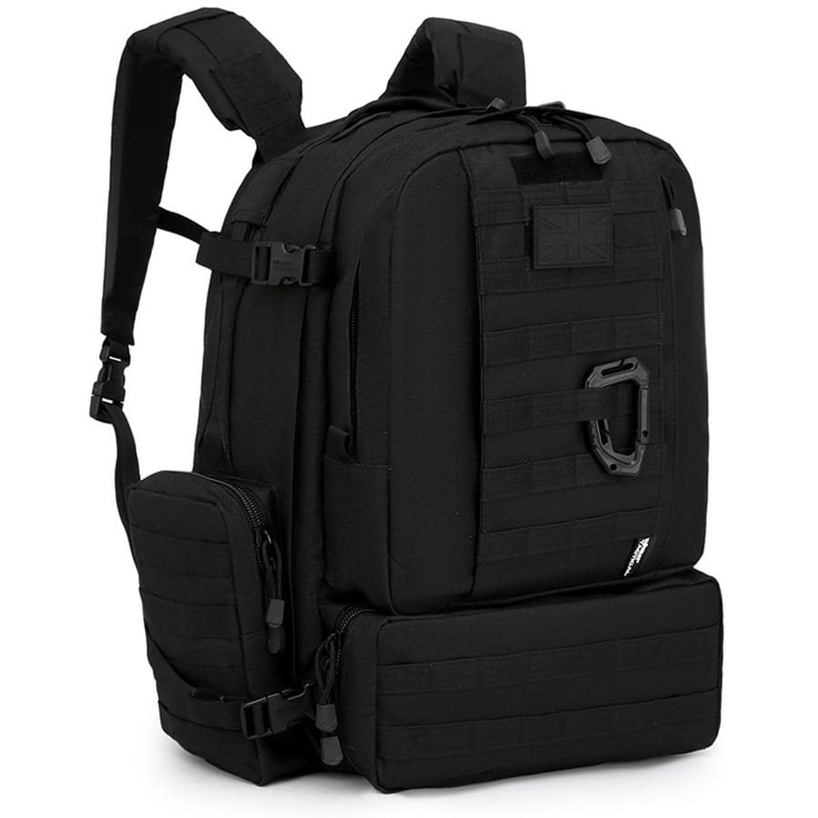 Mochila táctica VIKING Patrol Pack 60 L negra con sistema MOLLE y respaldo acolchado