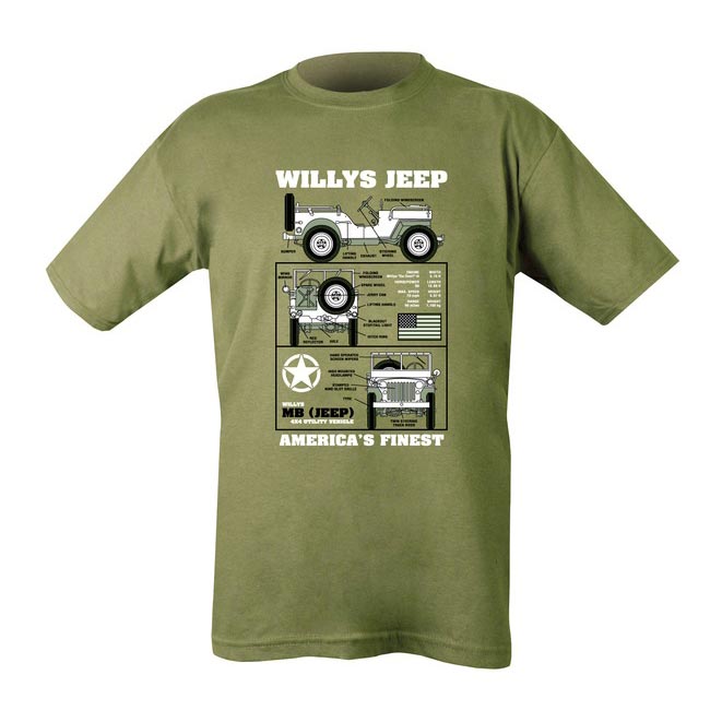 Camiseta JEEP WILLYS de manga corta color verde - KO-1274