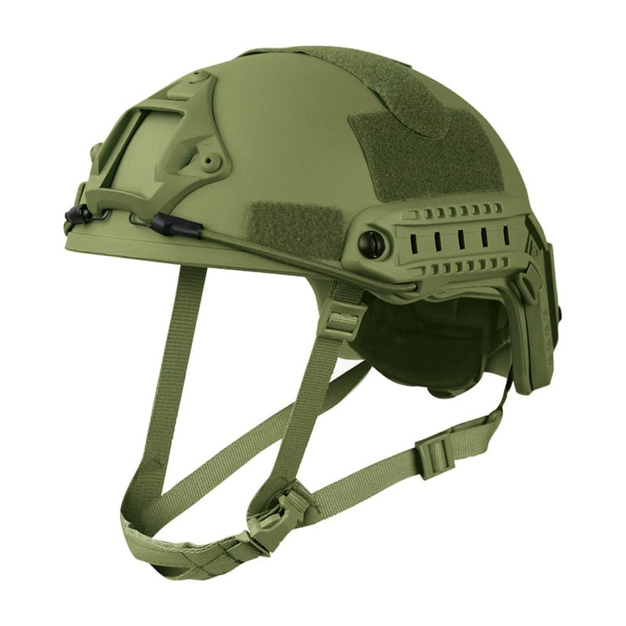 Casco FAST réplica plástico ABS negro con velcro y railes de montaje