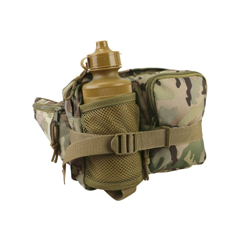 Riñonera con botella MTP asegurada en red elástica, 600D Cordura