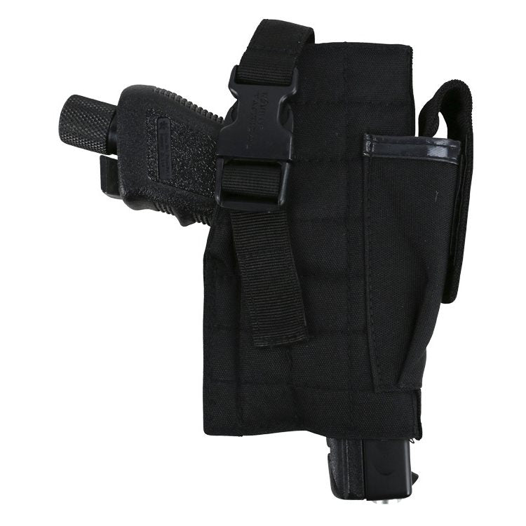Funda abierta para pistola MOLLE negra KOMBAT KO-1413 en 600D Tac-Poly