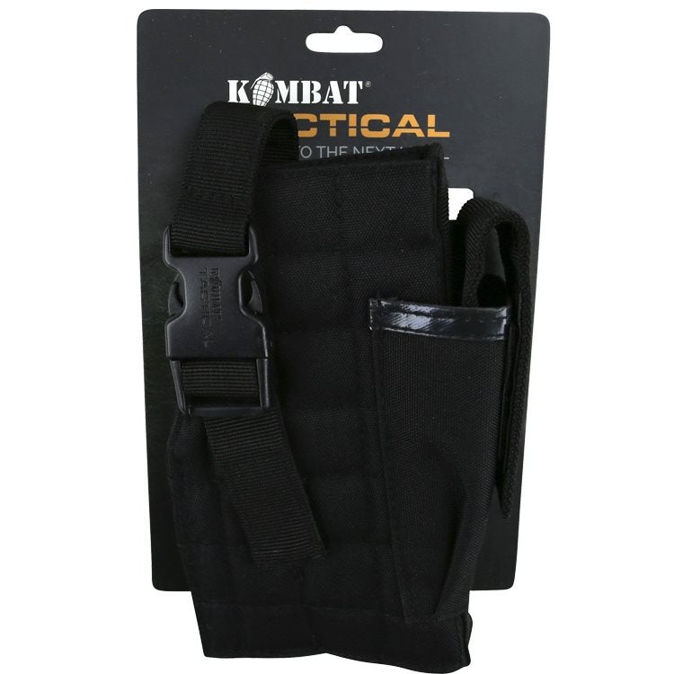 Funda abierta para pistola MOLLE negra KOMBAT KO-1413 en 600D Tac-Poly