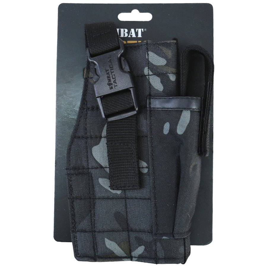 Funda abierta para pistola MOLLE negra KOMBAT KO-1413 en 600D Tac-Poly