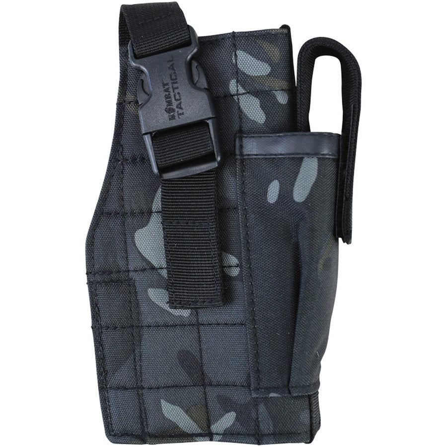 Funda abierta para pistola MOLLE negra KOMBAT KO-1413 en 600D Tac-Poly