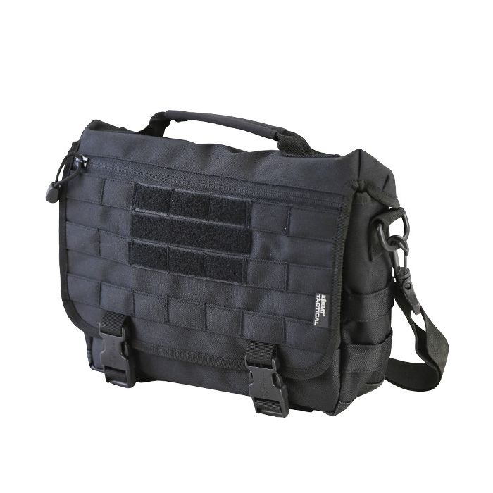 Bolso bandolera MESSENGER negro 10 L con correas MOLLE/PALS y correa desmontable
