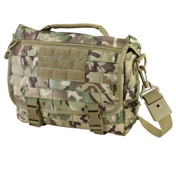 Bolsa bandolera messenger negra 10 L con MOLLE y PALS, correa acolchada KO-1485