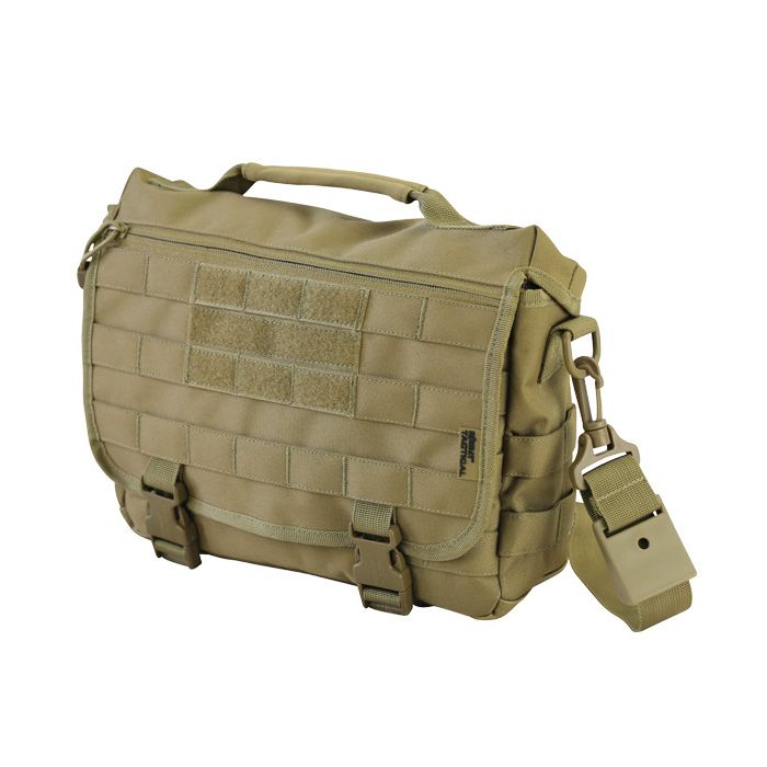 Bolsa bandolera messenger negra 10 L con MOLLE y PALS, correa acolchada KO-1485