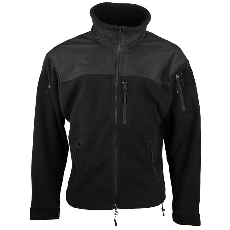 Sudadera DEFENDER TACTICAL negra en forro polar con refuerzos y 4 bolsillos
