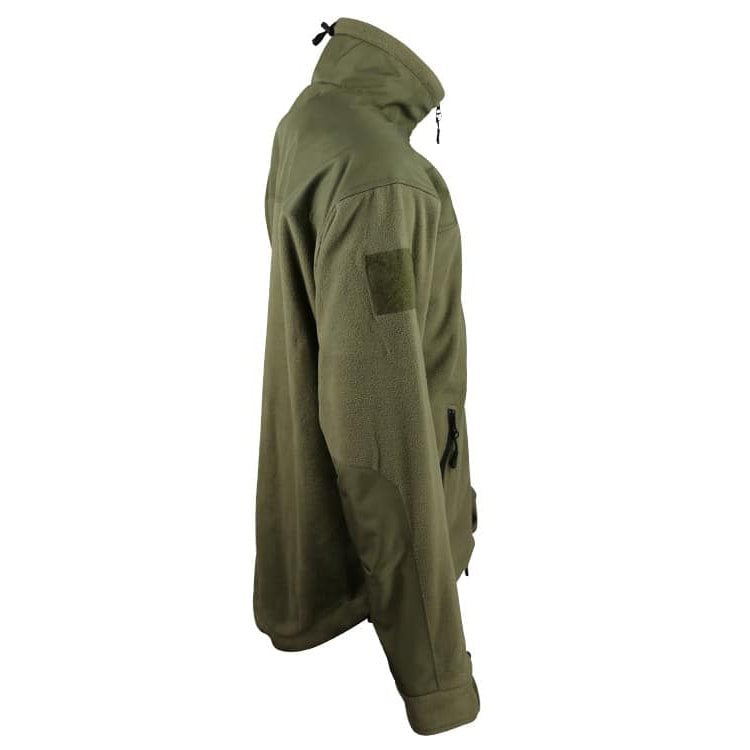 Sudadera DEFENDER TACTICAL fleece verde con 4 bolsillos y refuerzos en hombros y codos