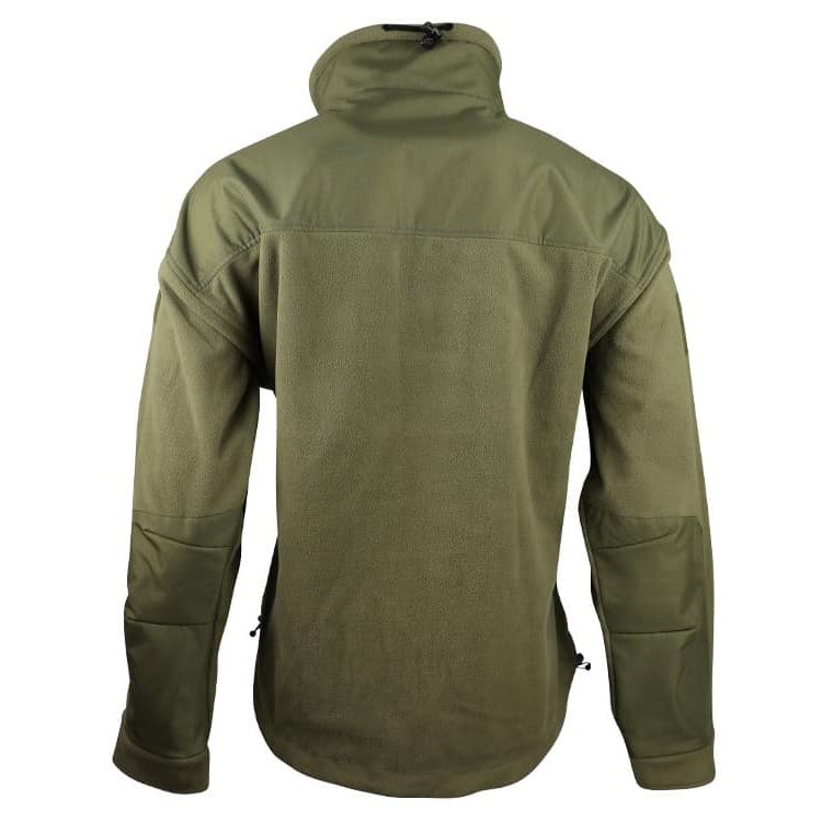 Sudadera DEFENDER TACTICAL fleece verde con 4 bolsillos y refuerzos en hombros y codos