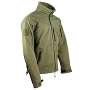 Sudadera DEFENDER TACTICAL fleece verde con 4 bolsillos y refuerzos en hombros y codos