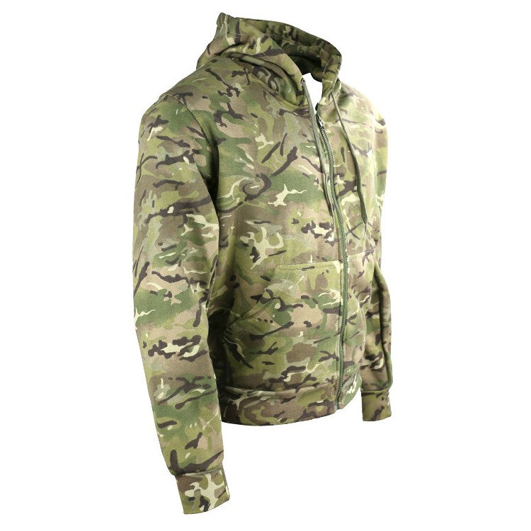 Sudadera con capucha camuflaje en algodón con forro polar, cómoda para ciudad y campo