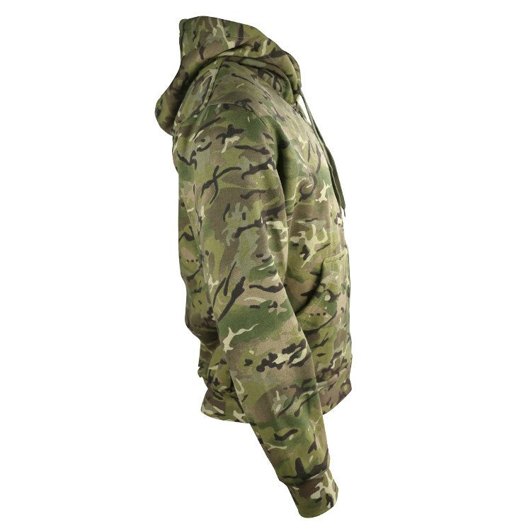 Sudadera con capucha camuflaje en algodón con forro polar, cómoda para ciudad y campo