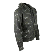 Sudadera camuflaje con capucha y cremallera, algodón con forro polar, apta para ciudad y aire libre