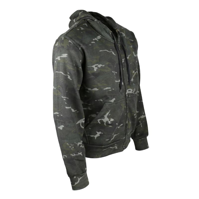 Sudadera camuflaje con capucha y cremallera, algodón con forro polar, apta para ciudad y aire libre