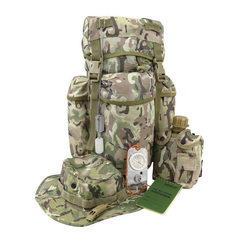 Set JUNIOR Platoon Leader: kit infantil militar con mochila 30 L, gorro boonie y accesorios