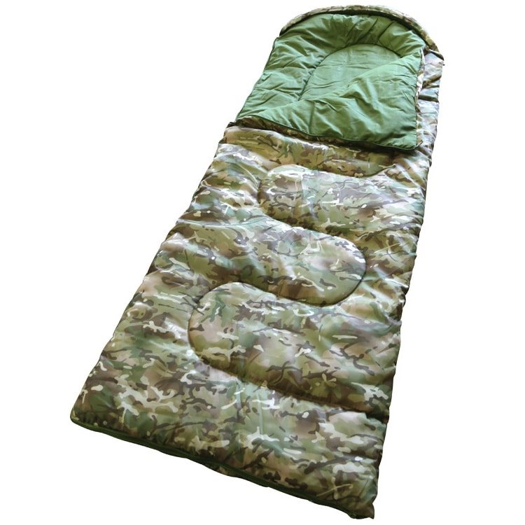 Saco de dormir infantil camuflado 180 x 65 cm - 170T poliéster, forro poliéster y algodón