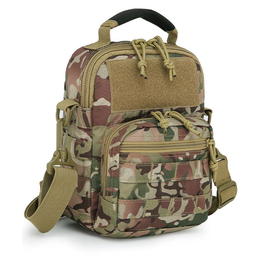 Bolsa de hombro EXPLORER en Tac-Poly 700D Hex-Stop, dos bolsillos frontales y funda integrada para pistola