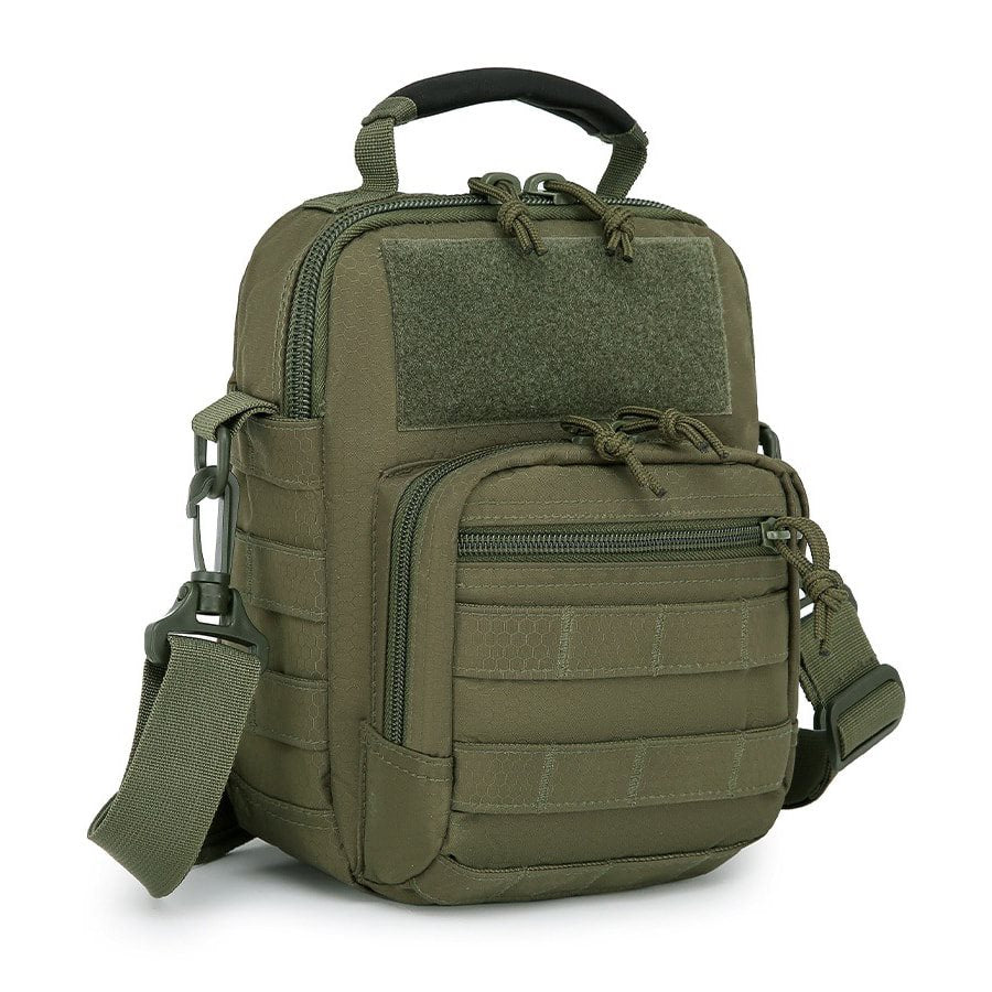 Bolsa de hombro EXPLORER en Tac-Poly 700D Hex-Stop, dos bolsillos frontales y funda integrada para pistola
