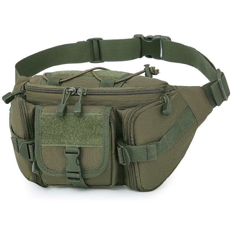 Riñonera táctica con velcro, nylon, 340 x 170 mm, correa ajustable hasta 114 cm