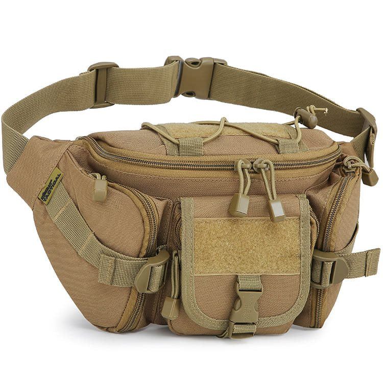 Riñonera táctica COYOTE en color coyote con velcro, nylon, dimensiones aprox. 340x170 mm
