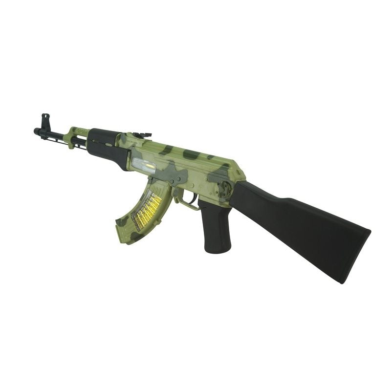 Rifle de juguete AK-47 camuflado 69 cm - plástico, efectos de luz y sonido