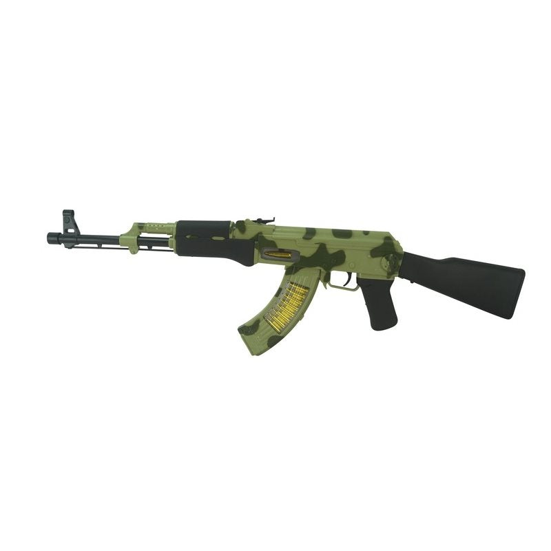 Rifle de juguete AK-47 camuflado 69 cm - plástico, efectos de luz y sonido