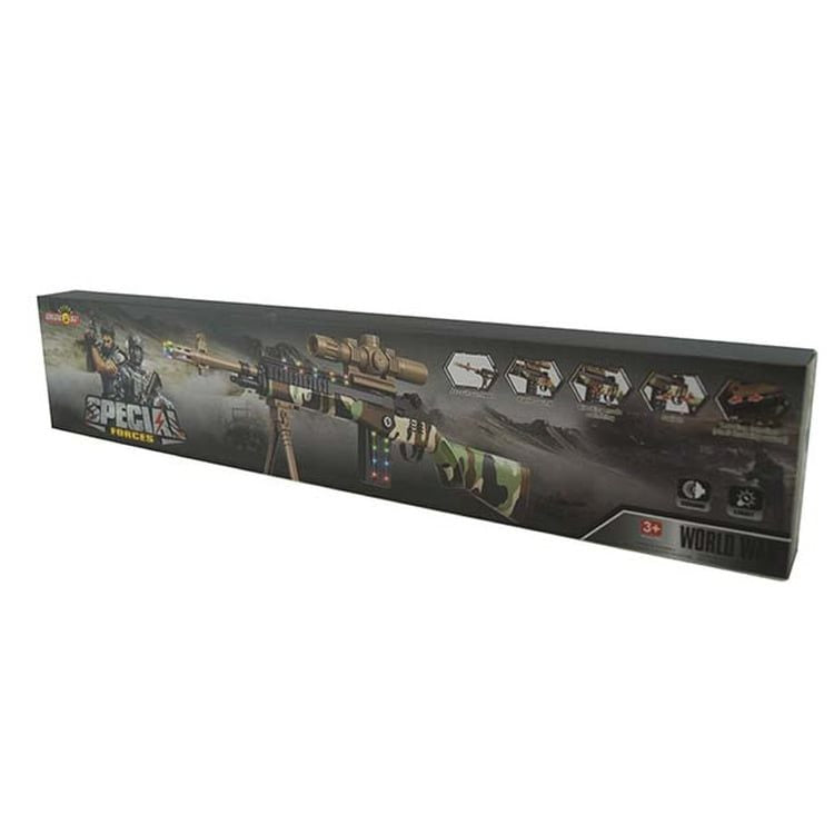 Pistola de juguete SNIPER 831M de plástico camuflada, longitud 62 cm