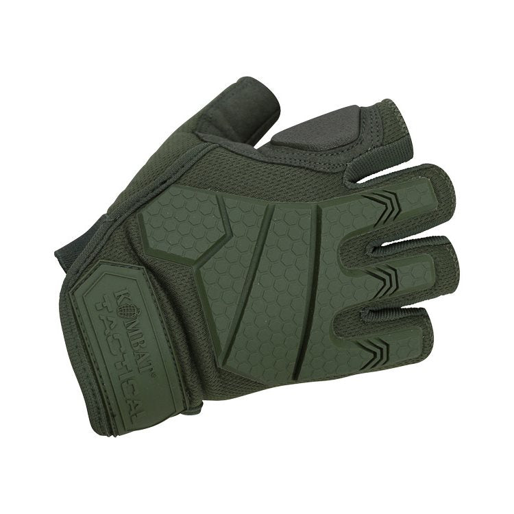 Guantes sin dedos Alpha Tactical KOMBAT con protección de goma en articulaciones y palma reforzada